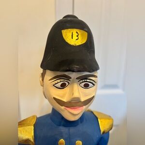 Hand-Painted Blue and Gold Decorative Soldier